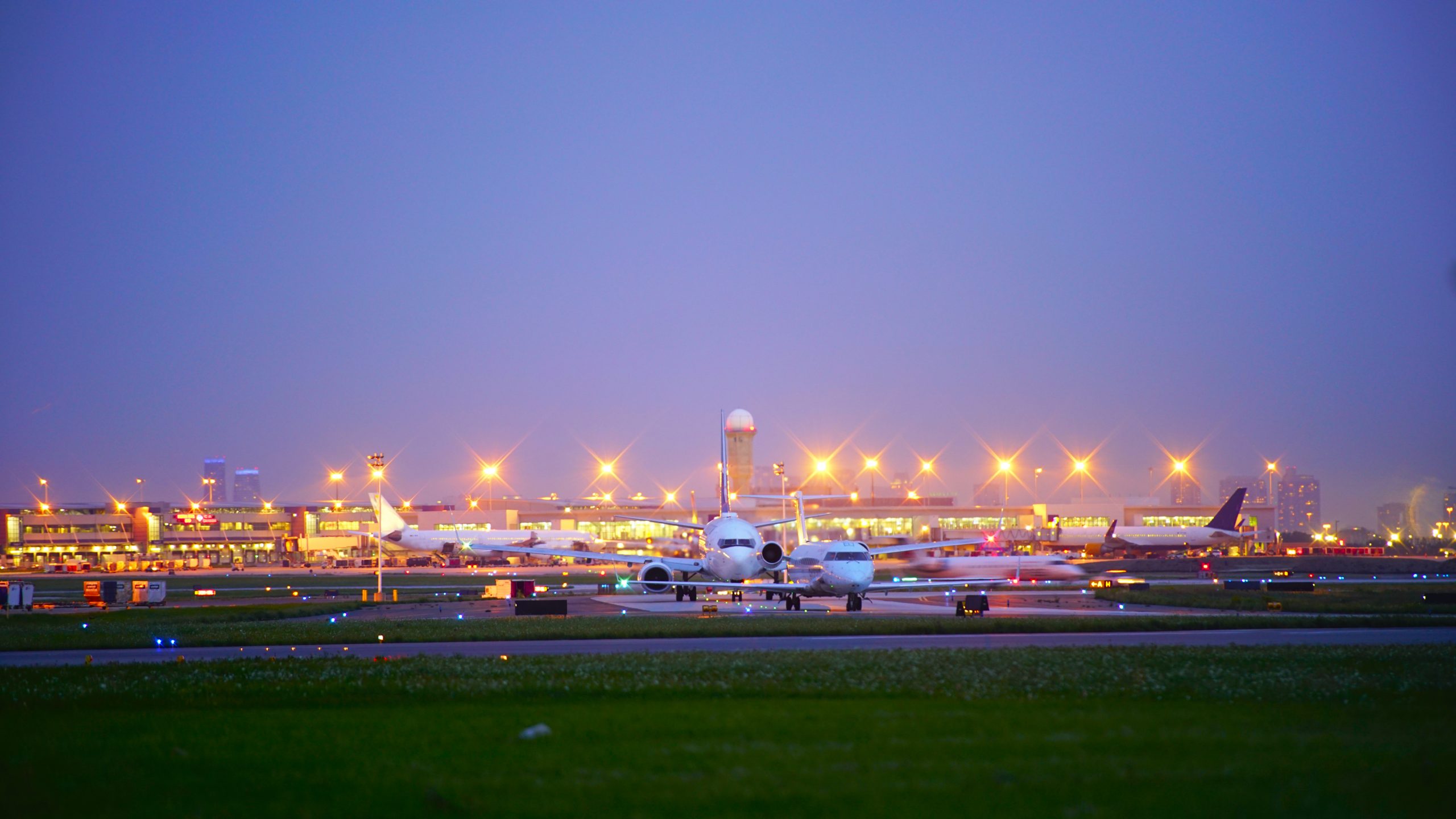 Airplane is landing Pearson International airport at toronto canada